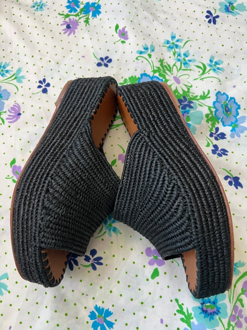 Carrie Forbes Karim Raffia Woven Espadrille Wedges - 38/7 (?) - Picture 6 of 16